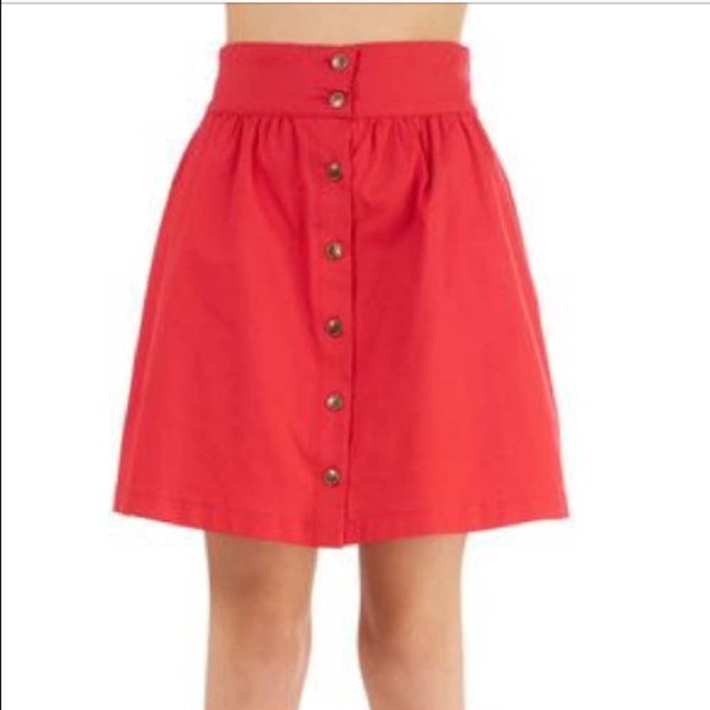 ModCloth Red Skirt with Pockets